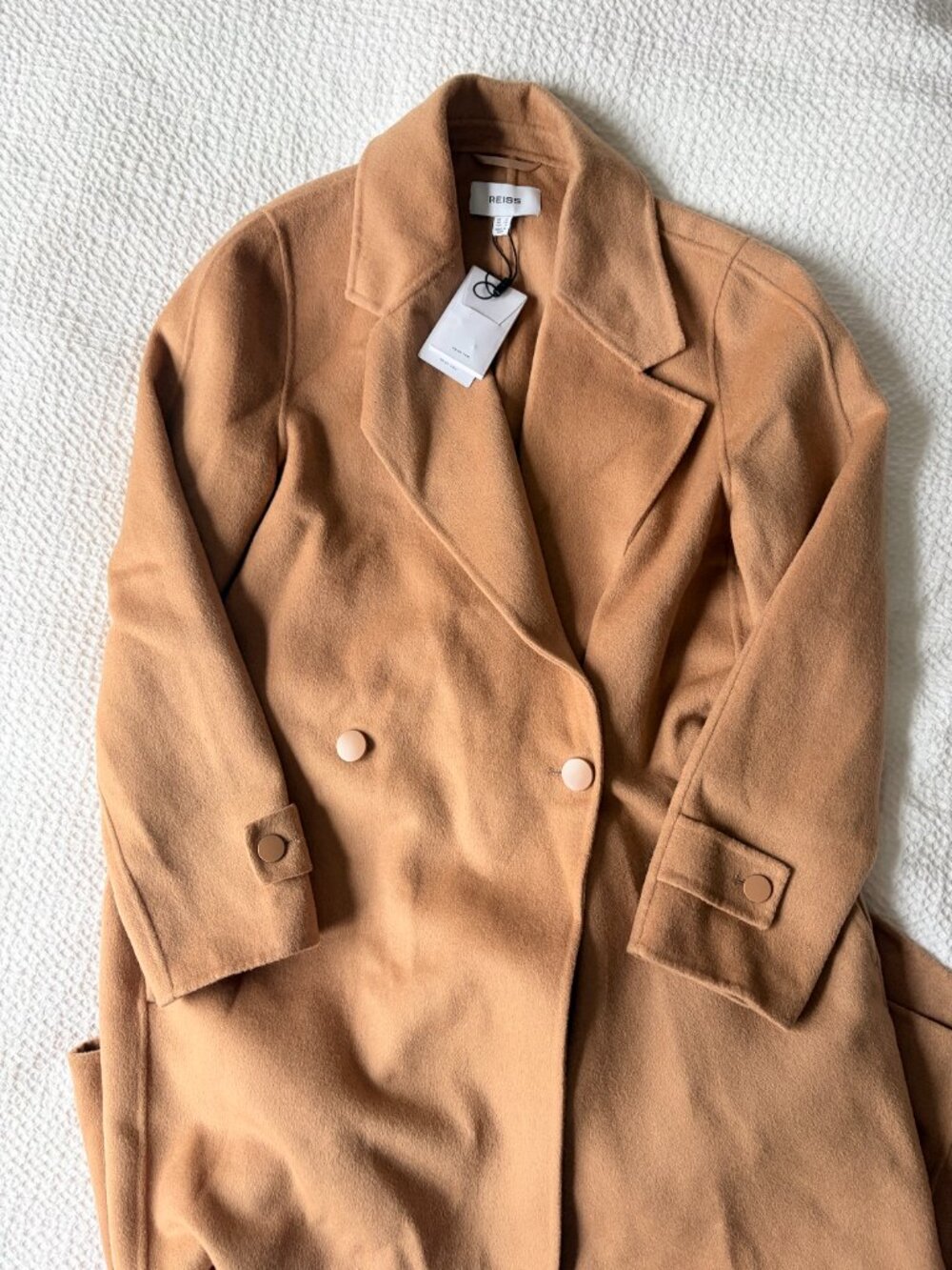 NWT Reiss Lucy Camel Coat Size 8 - Picture 3 of 6